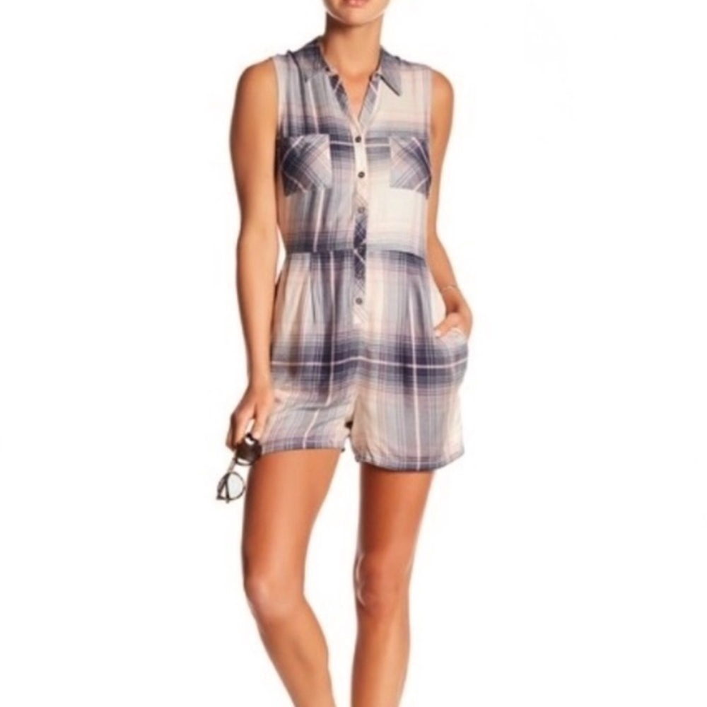 Closet Closing 🚧 🆕 Olive + Oak Sleeveless Plaid Shorts Romper S NWT